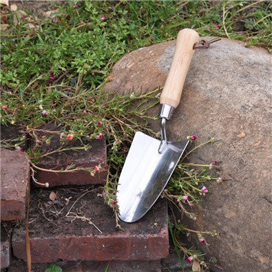 small hand trowel with Bamboo handle
